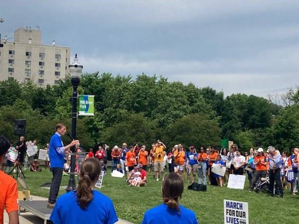 Blumenthal attended March for Our Lives rallies in Hartford, Newtown, and Stamford.